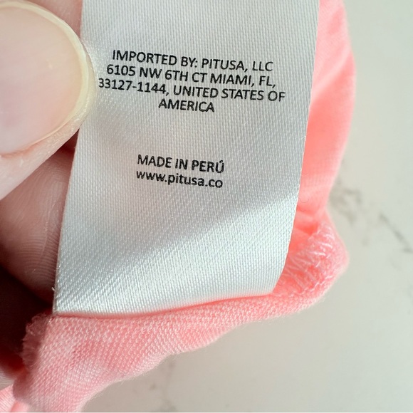 Pitusa Pink Fringe Maxi T-shirt Dress Beaded Hem size Petite - Picture 7 of 7